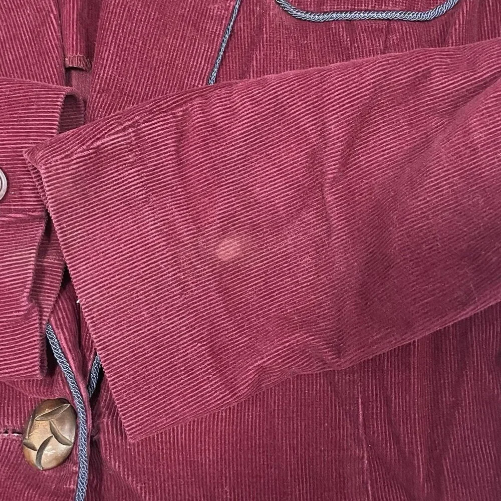 VTG Lindsey Scott Sport Purple Corduroy Golf Blazer Jacket USA Made Size 8